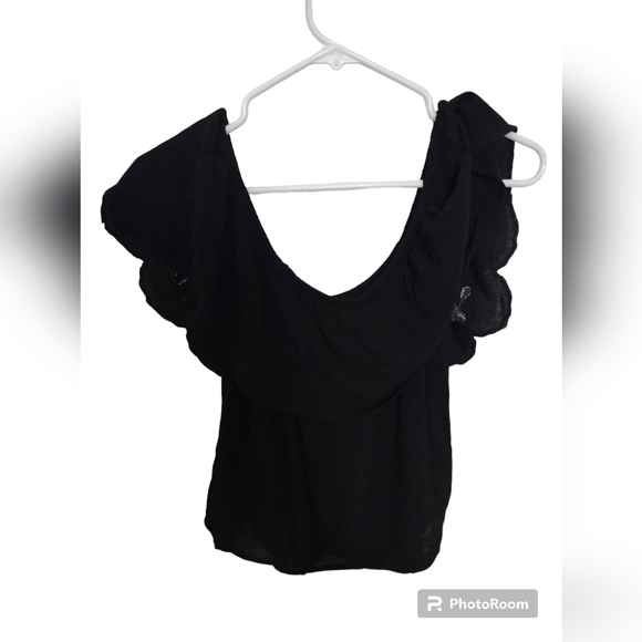 Xhilaration black boho floral off the shoulder top Size Medium - Picture 2 of 6